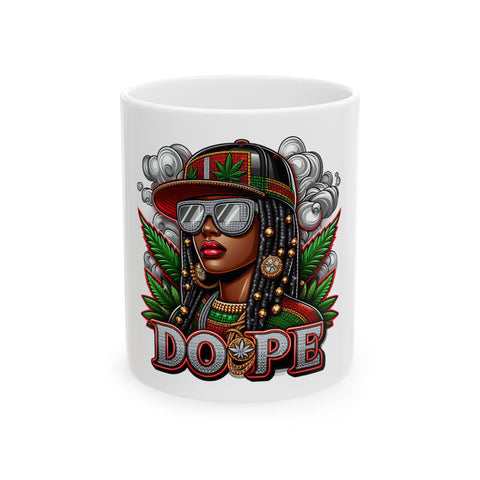 Dope Vibe Ceramic Mug - 11oz & 15oz, Stylish Cannabis Culture Design