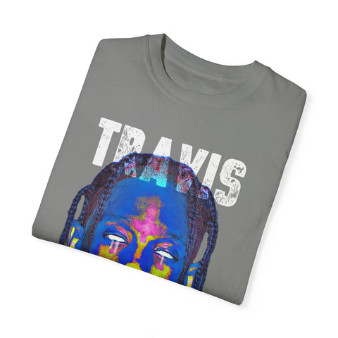 Travis Inspired Unisex Garment-Dyed T-Shirt - Retro Graphic Tee