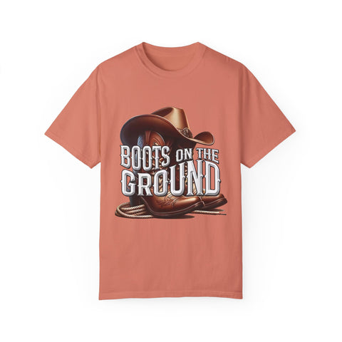 Unisex Garment-Dyed T-Shirt - 'Boots on the Ground' Country Lifestyle Tee