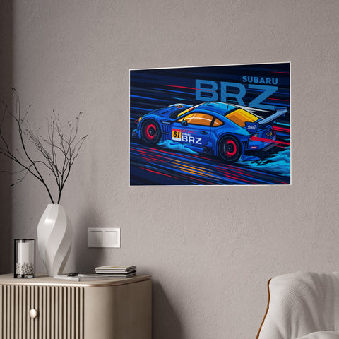 Subaru BRZ Gloss Poster - Colorful Racing Art for Car Enthusiasts