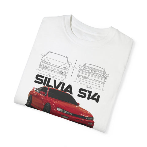 Retro Car Art Unisex Garment-Dyed T-shirt - SILVIA 514 Graphic Tee