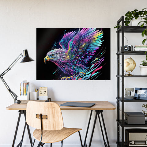 Vibrant Eagle Gloss Poster - Colorful Wall Art for Nature Lovers