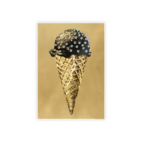 Glamorous Ice Cream Art Print - Glossy Poster for Chic Home Decor