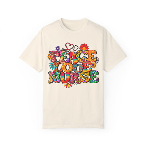 Peace Love Music Unisex Garment-Dyed T-shirt