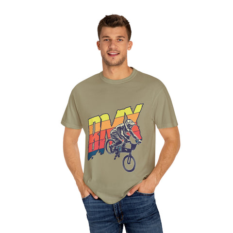 BMX Rider Unisex Garment-Dyed T-Shirt | Retro Cycling Style