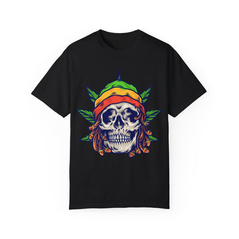 Skull & Leaf Graphic Unisex T-Shirt - Perfect for Festivals & Casual Wear