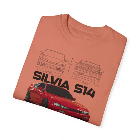 Retro Car Art Unisex Garment-Dyed T-shirt - SILVIA 514 Graphic Tee
