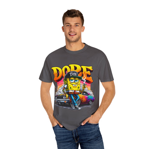 Dope SpongeBob Unisex Garment-Dyed T-Shirt - Fun Streetwear for Casual Vibes