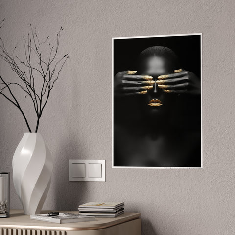 Elegant Gloss Poster - Black & Gold Art for Modern Decor
