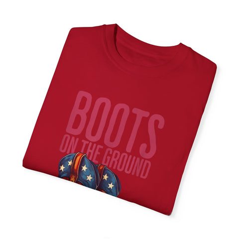 Vintage Western Boots Graphic T-Shirt - "Boots on the Ground"