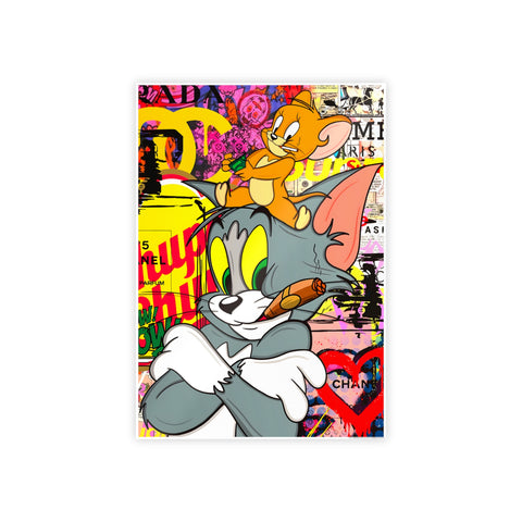 Retro Cartoon Gloss Poster - Tom & Jerry Art Print for Home Decor