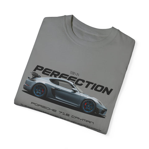 Unisex Garment-Dyed T-Shirt - 'This is Perfection' Porsche 718 Cayman Tee
