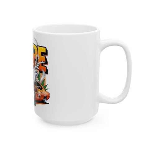 Dope Cartoon Ceramic Mug - 11oz & 15oz | Perfect for Artists & Car Enthusiasts