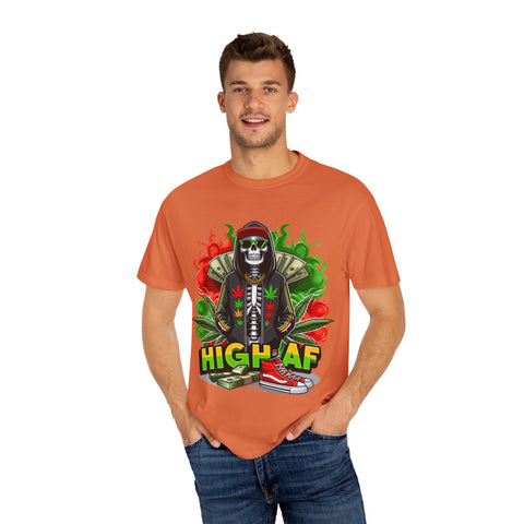 High AF Unisex Garment-Dyed T-Shirt - Fun & Edgy Style for Cannabis Enthusiasts