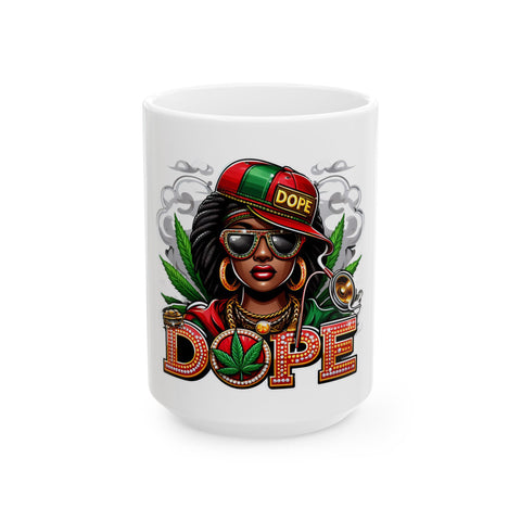 Dope Cannabis Ceramic Mug - 11oz & 15oz - Perfect for Stoners, Gifts & Coffee Lovers