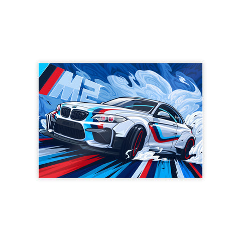 BMW M2 Glossy Poster - Vibrant Car Art for Auto Enthusiasts
