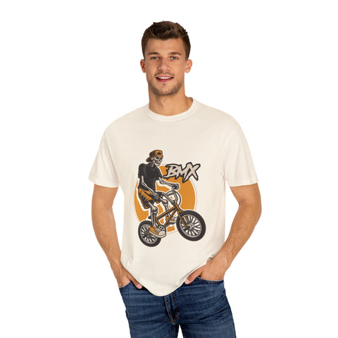 BMX Rider Graphic T-Shirt - Unisex Garment-Dyed Tee for Cycling Enthusiasts