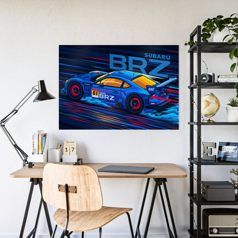 Subaru BRZ Gloss Poster - Colorful Racing Art for Car Enthusiasts