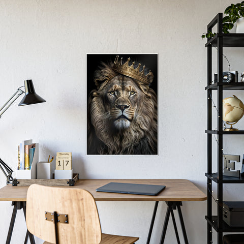 Majestic Lion Wall Art - Crowned Warrior Gloss Poster
