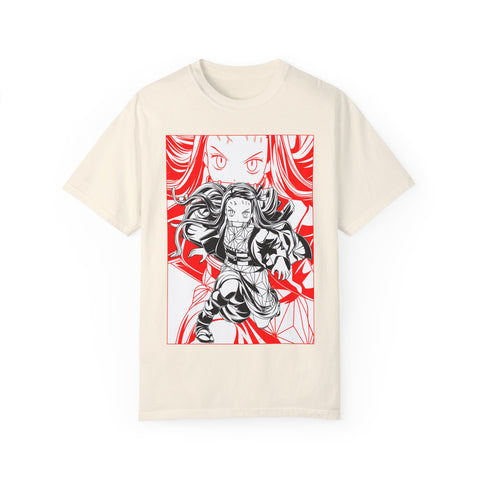 Anime-Inspired Unisex Garment-Dyed T-Shirt - Bold Character Design