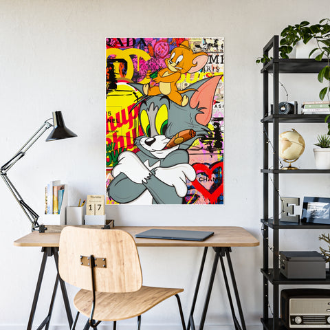 Retro Cartoon Gloss Poster - Tom & Jerry Art Print for Home Decor