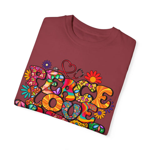 Peace Love Music Unisex Garment-Dyed T-shirt