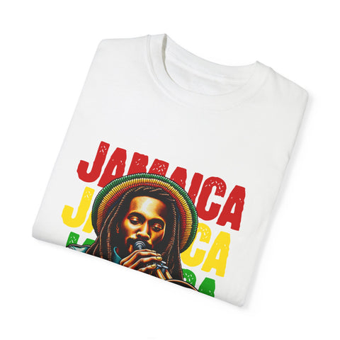 Reggae Vibes Unisex Garment-Dyed T-Shirt - Jamaica Music Art Tee