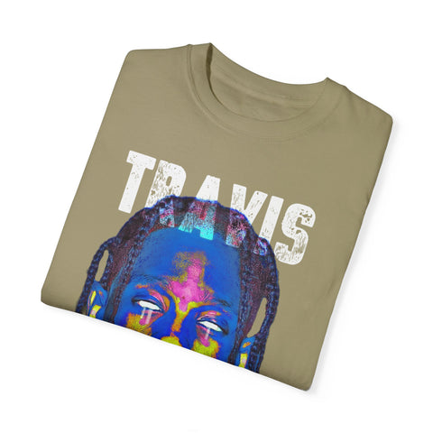 Travis Inspired Unisex Garment-Dyed T-Shirt - Retro Graphic Tee