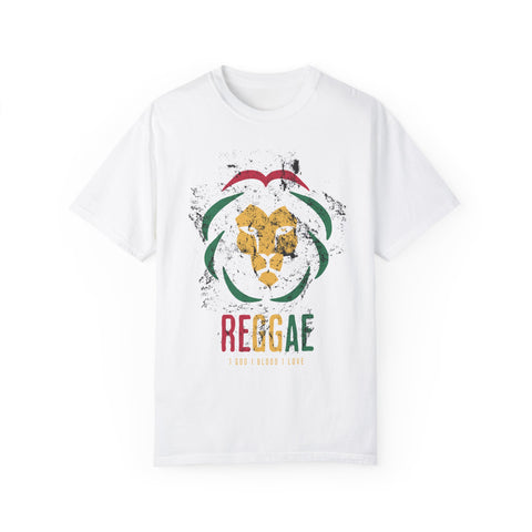 Reggae Lion Unisex Garment-Dyed T-Shirt - I Red I Blood I Love