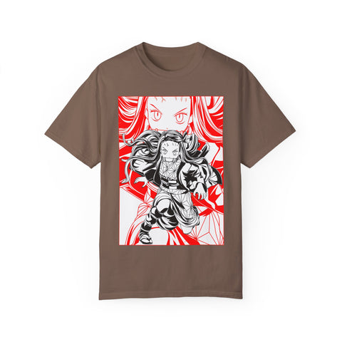 Anime-Inspired Unisex Garment-Dyed T-Shirt - Bold Character Design