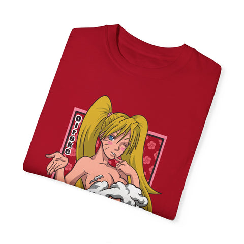 Anime-Inspired Unisex Garment-Dyed T-Shirt - Playful Manga Design