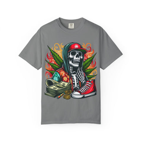 Chill Vibes Skull Graphic T-Shirt – Unisex Garment-Dyed Tee