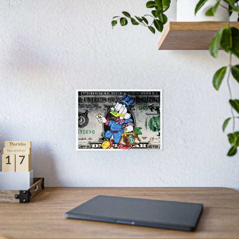 Fun Gloss Posters Featuring Wealthy Cartoon Duck Design