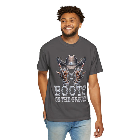 Country-Inspired Unisex T-Shirt - 'Boots on the Ground' Design