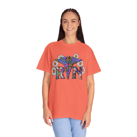 Boho Floral Graphic T-Shirt for Hippie Vibes – Rainbow RN Design