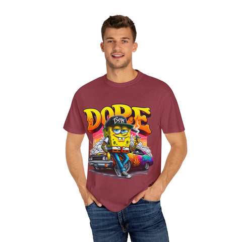 Dope SpongeBob Unisex Garment-Dyed T-Shirt - Fun Streetwear for Casual Vibes