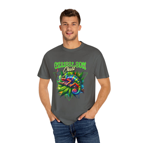 Chameleon Chill Unisex Garment-Dyed T-Shirt - Vibrant Graphic Tee for Nature Lovers