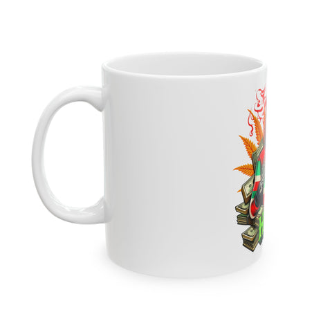 Stylish High Vibe Ceramic Mug - Skeleton Design (11oz & 15oz) for Coffee Lovers