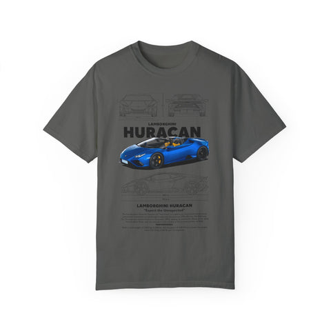 Lamborghini Huracan Unisex Garment-Dyed T-Shirt - Car Enthusiast Tee