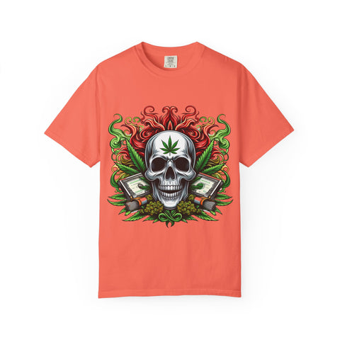 Unisex Skull & Cannabis Graphic T-Shirt - Edgy Streetwear Style