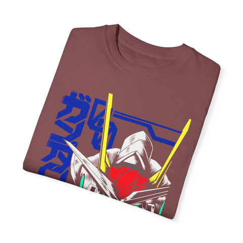 Anime-Inspired Unisex Garment-Dyed T-Shirt - Mecha Design