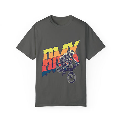 BMX Rider Unisex Garment-Dyed T-Shirt | Retro Cycling Style