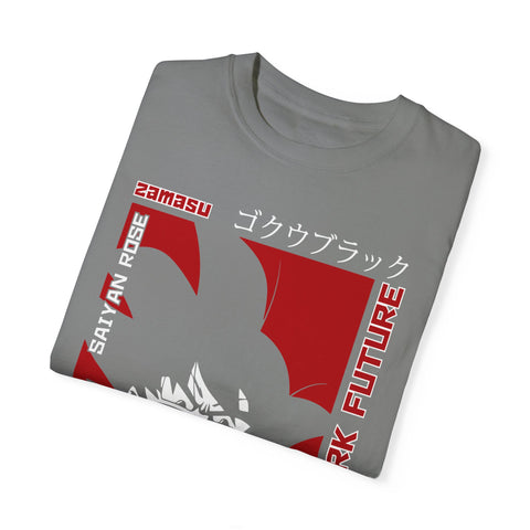 Unisex Garment-Dyed T-Shirt - Dark Future Saiyan Rose Design