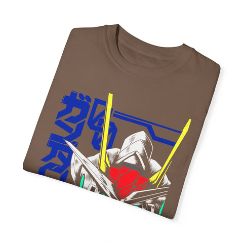 Anime-Inspired Unisex Garment-Dyed T-Shirt - Mecha Design