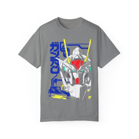 Anime-Inspired Unisex Garment-Dyed T-Shirt - Mecha Design