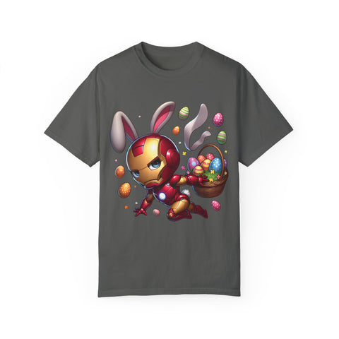 Easter Bunny Iron Man T-Shirt - Unisex Garment-Dyed Tee
