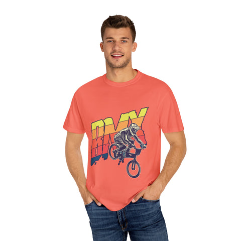 BMX Rider Unisex Garment-Dyed T-Shirt | Retro Cycling Style