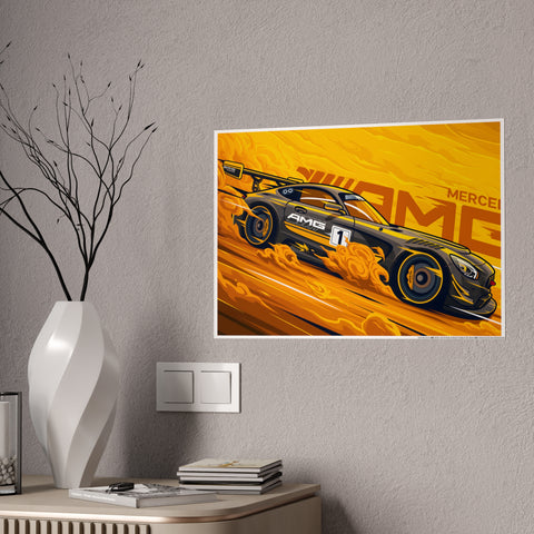 Mercedes AMG Gloss Poster - Vibrant Racing Wall Art for Car Enthusiasts