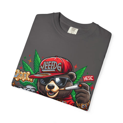 Hip Hop Bear Graphic T-Shirt - Unisex Cool Streetwear for Cannabis Lovers