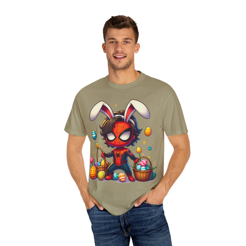 Easter Spider-Man T-Shirt | Unisex Garment-Dyed Tee for Kids & Fans